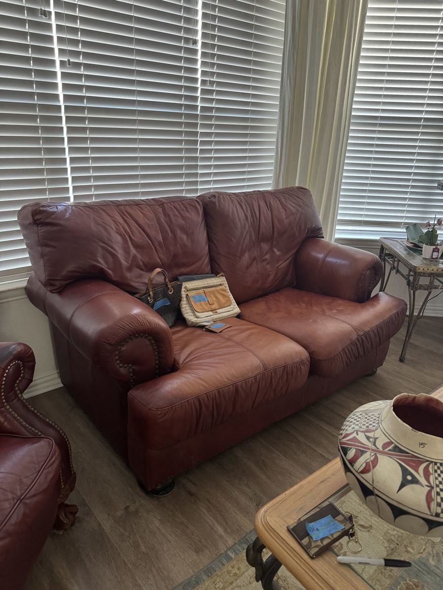 Leather two seat couch
