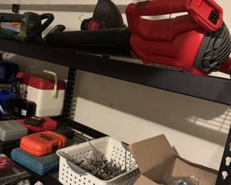 Yard tools
Two heavy duty shelving units
