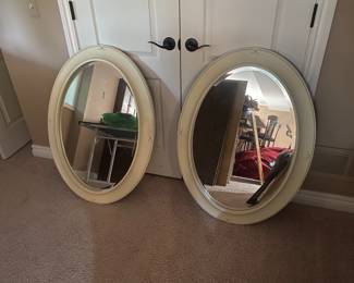 Set of two antique white mirrors-perfect for bathroom! $80 for pair