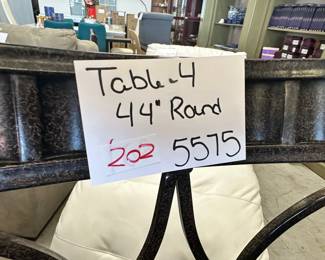 44" Round Table with 4 Chairs