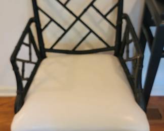 Arm Chair with White Leather Seat
