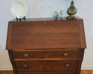 Antique Slant Top Mahogany Desk