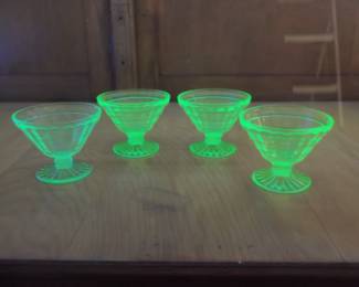 Vaseline glass sherbet dishes