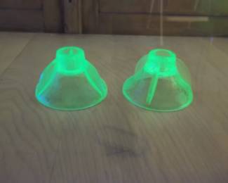 Vaseline Glass Candleholders