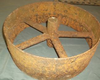 Vintage tractor belt pulley