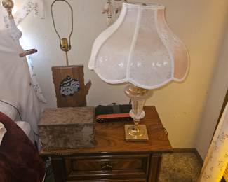 Handmade wood lamp/boxes