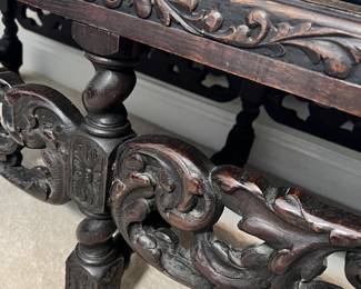 Early 1900s Jacobean revival chaise.