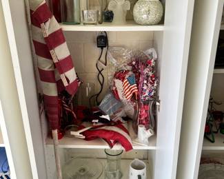 Garage is full of Christmas, Thanksgiving, Halloween, Easter and 4th of July decorations.