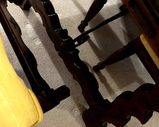 Dining table and chairs. Dining table expands to seat twelve.