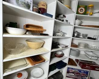 Kitchen items in the garage.