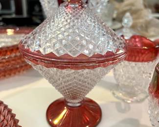 Vintage cranberry glassware