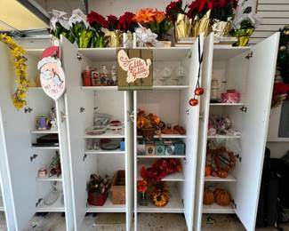 Garage is full of Christmas, Thanksgiving, Halloween, Easter and 4th of July decorations.