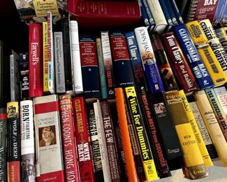 Hundreds of books. Lots of military, war, history and religious books as well as classics.