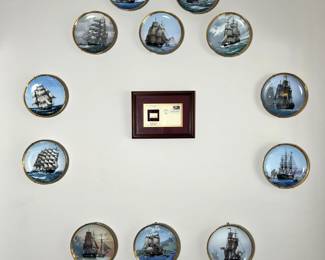 Series of nautical themed collectors plates