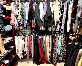Lots of clothing including vintage and modern.