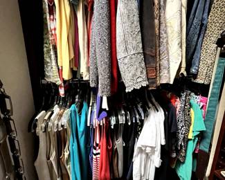 Lots of clothing including vintage and modern.