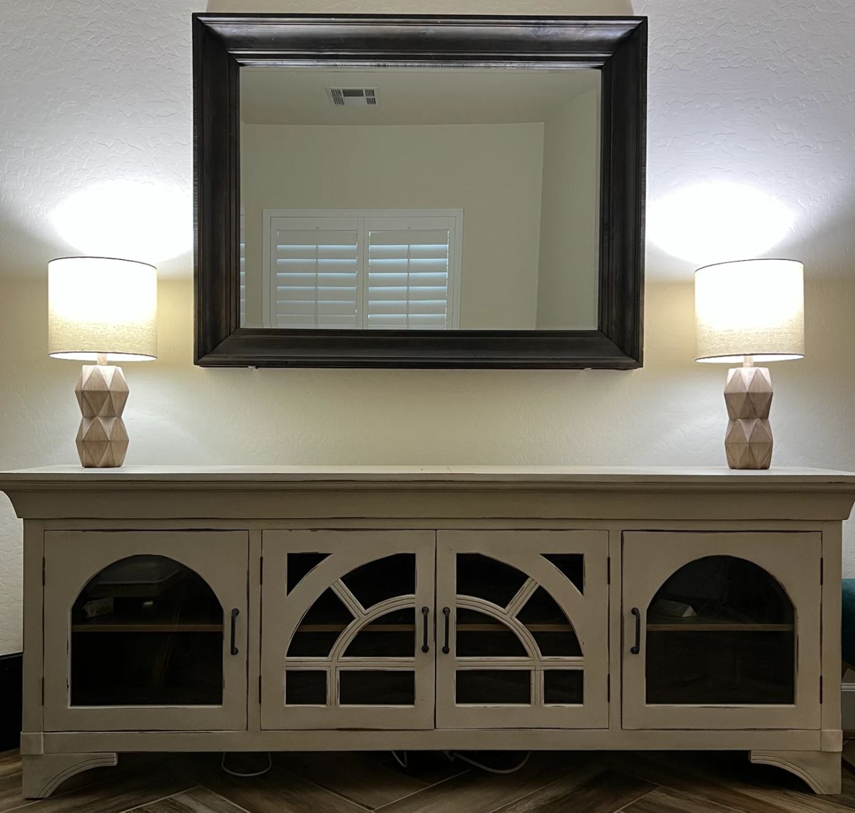 Glass Front Buffet, Wall Mount Mirror, (LAMPS NOT INCLUDED)