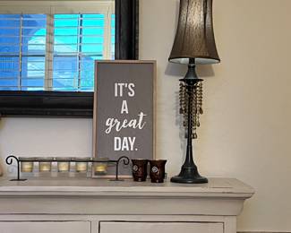 Table Lamps pair, It's a Great Day Canvas, Candles