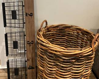 Large Rattan Basket, Wall Organizer