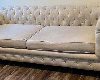 Tufted Sofa, Arm Chair and Ottoman, Leopard Print Decorative Mirrors, Art