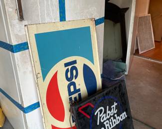 Pepsi Sign and Pabst Beer Sign