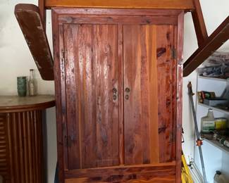 Cedar Armoire. Yes, that is a table on top of it.
