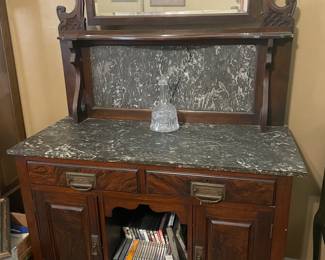 Marble Top WashStand / Buffet , crack on back of marble but still beautiful