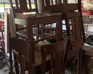 Stack of Oak Chairs
