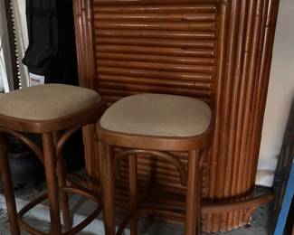1950s style Bamboo Bar and bar stools
