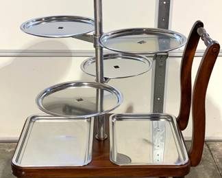 Vintage Cherry wood rolling Dessert Cart