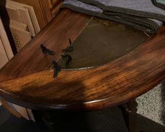 Harvest table that has two matching end tables