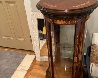 Smaller wood display curio cabinet