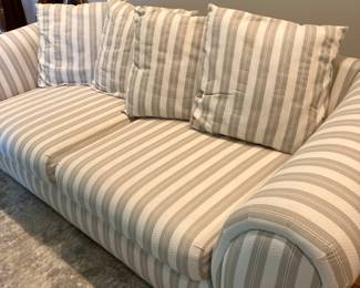 Striped couch and love seat