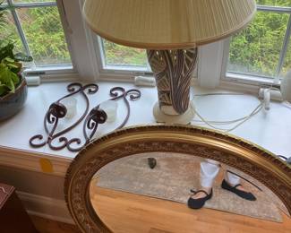 Mirror and lamps