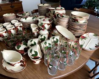 Full Franciscan Apple dishware collection – an extensive set with countless pieces! Available as a complete set on the first day of the sale; will be broken into smaller sets on day two.