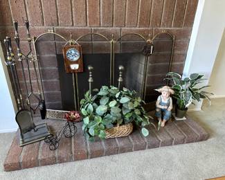 Fireplace screen, and accessories for sale, only brass attachment inside fireplace will not be for sale.