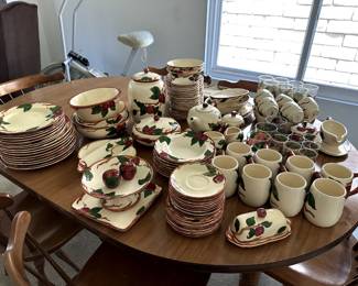 Full Franciscan Apple dishware collection – an extensive set with countless pieces! Available as a complete set on the first day of the sale; will be broken into smaller sets on day two.
