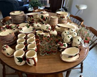 Full Franciscan Apple dishware collection – an extensive set with countless pieces! Available as a complete set on the first day of the sale; will be broken into smaller sets on day two.