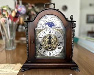 Antique classic Hermle Mantel Clock, original from Germany with tag, instructions and key.