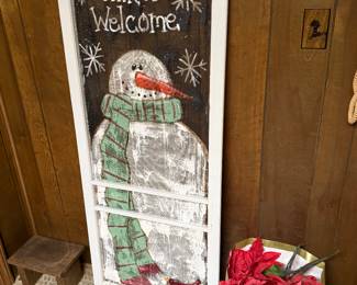Hand Painted Christmas Window Screen