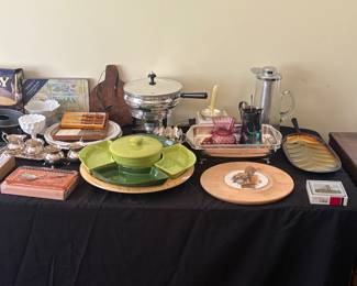 Chip n Dip Lazy Susan, Chafing Pot, Cheese board, Pimpernel coasters