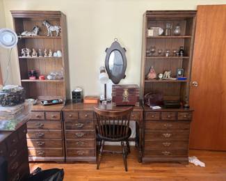 Ethan Allen Heirloom Desk, Chests and bookcases