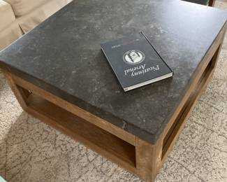 Arhaus stone coffee table
