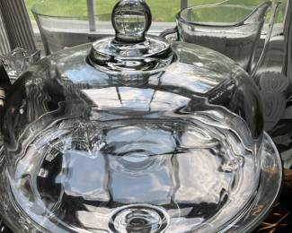 Glass desert cover dish