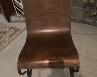 Artisan Copper and Wrought Iron Accent Chair