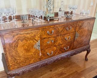 Burled Walnut Mid 20th Century Sideboard