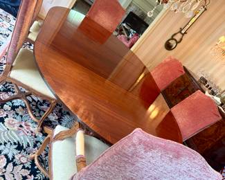 Dining Room Table with 1 Leaf and 6 Chairs