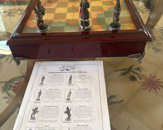Civil War Chess Game with Map and Chest to hold pieces