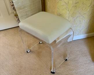 Lycite Vanity Stool on Wheels