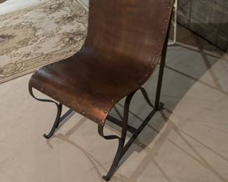 Artisan Copper and Wrought Iron Accent Chair